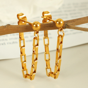 1 Par De Pendientes Colgantes De Acero Inoxidable Chapados En Oro De 18 Quilates Con Borlas Para Mujer h5 Imagen2