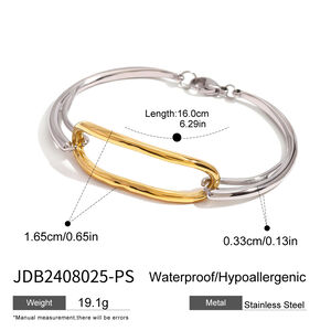 1 stück simple series ringförmige edelstahl 18 karat vergoldete damenarmreifen h5 Bild2