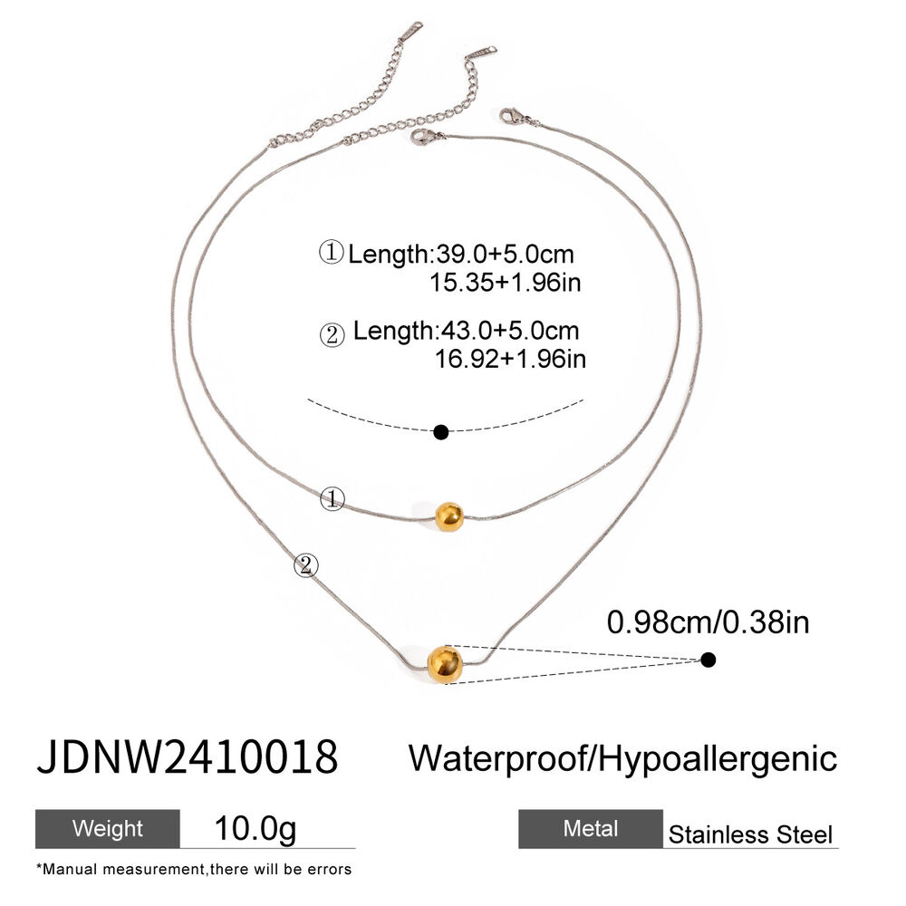 1 piece simple series style round stainless steel gold plated women pendant necklaces h5Picture2