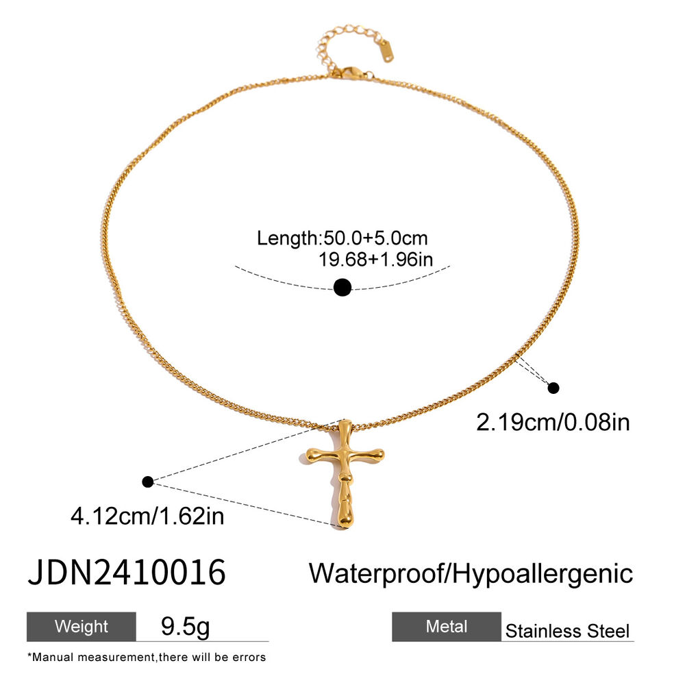 1 piece simple series cross stainless steel gold plated women pendant necklaces h5Picture2