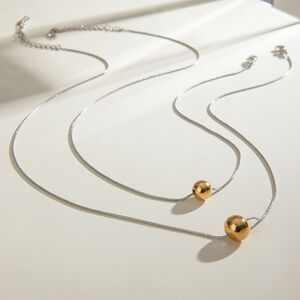 1 piece simple series style round stainless steel gold plated women pendant necklaces h5