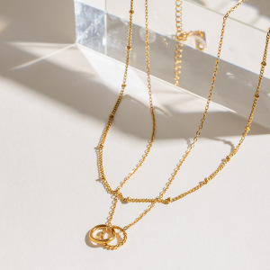 1 Piece Simple Series Simple Annular Stainless Steel Gold Plated Women Layered Necklaces h5 Picture3