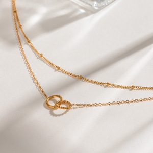 1 Piece Simple Series Simple Annular Stainless Steel Gold Plated Women Layered Necklaces h5 Picture2