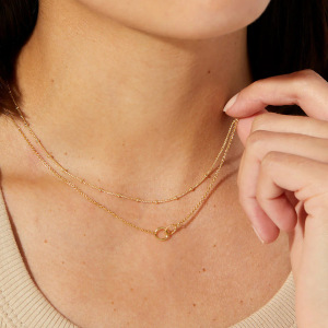 1 Piece Simple Series Simple Annular Stainless Steel Gold Plated Women Layered Necklaces h5 Picture4