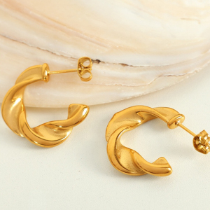 1 Pair Simple Series Classic Geometric Stainless Steel Gold Plated Women Stud Earrings h5 Picture3