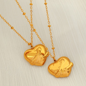 1 Piece Simple Series Retro Heart Titanium Steel Gold Plated Women Pendant Necklaces h5 Picture3