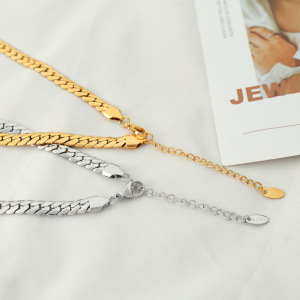 1 Paar Kleine Ontwerp Eenvoudige Lichte Luxe Persoonlijkheid Liefdesketting Vrouwelijke Trend Mode Titanium Staal Vergulde Cubaanse Ketting Dames Hanger Ketting h5 Afbeelding2