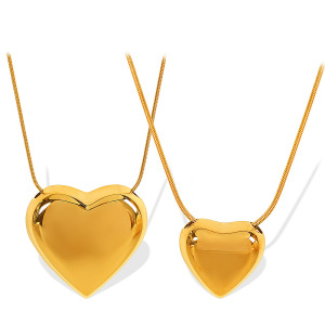 1 Stuk Simple Series Simple Heart Roestvrij Staal  Vergulde Dames Hanger Kettingen h5 Afbeelding4