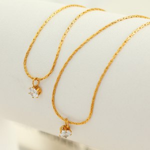 1 Piece Simple Series Simple Geometric Stainless Steel Gold Plated Zircon Women Layered Necklaces h5 Picture5