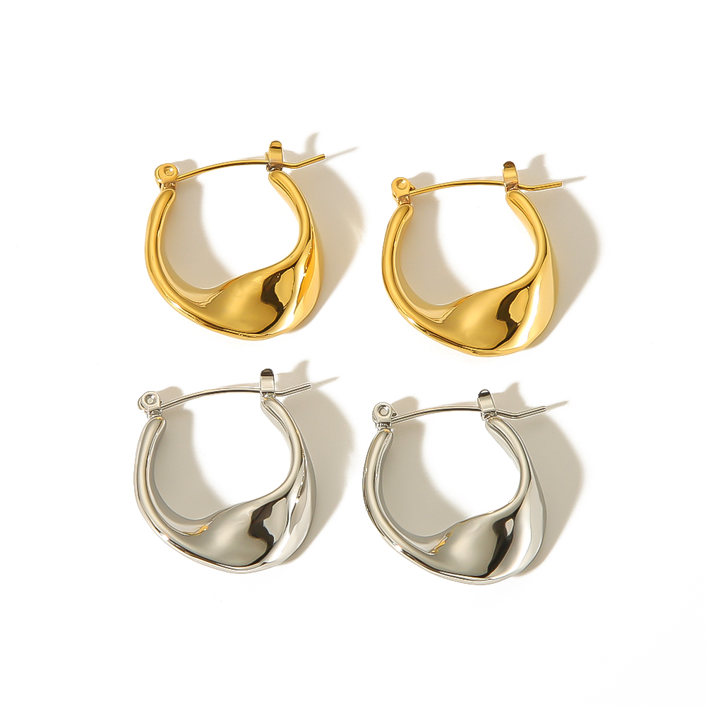 1 Paar Eenvoudige En Modieuze  Vergulde Geometrische Twist Creolen Voor Dames Sieraden Voor Dagelijks Gebruik Afbeelding4
