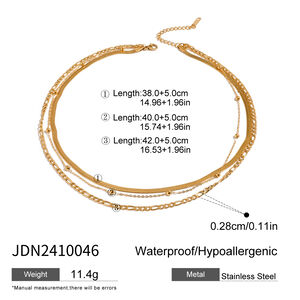 1 piece simple series classic annular stainless steel gold plated women layered necklaces h5 Picture2
