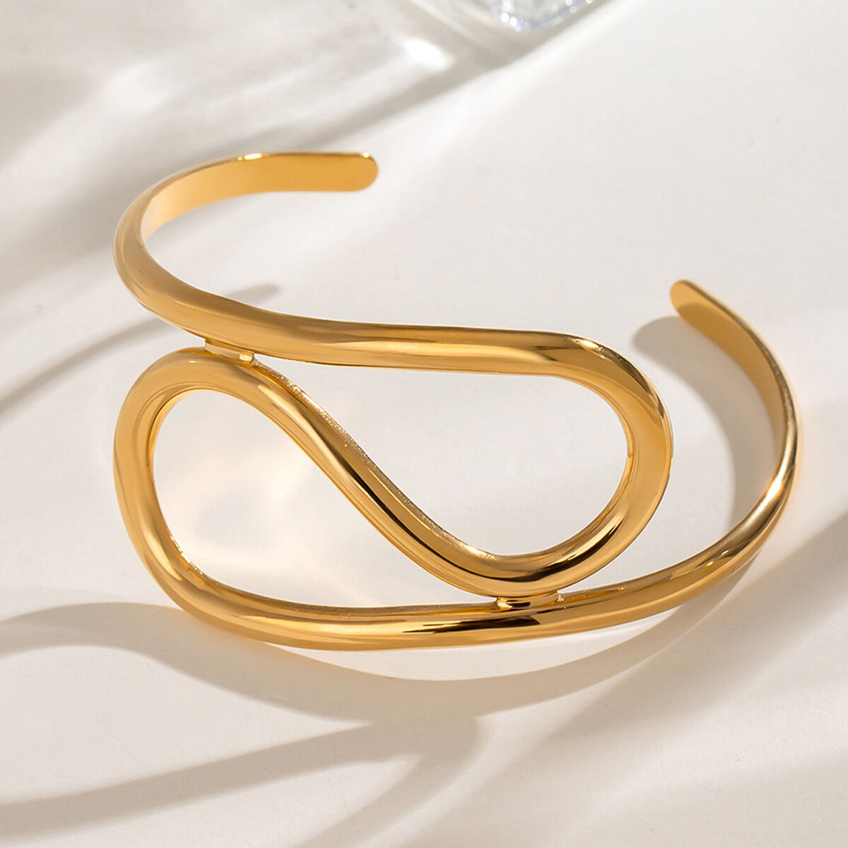1 pezzo semplice serie semplice anulare in acciaio inossidabile placcato oro 18K braccialetti da donna h5 