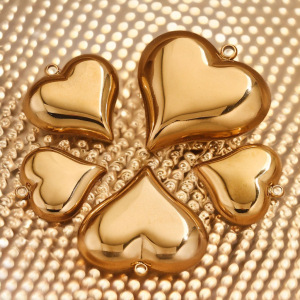 1 Pieza De Colgantes De Acero Inoxidable Con Forma De Corazón Romántico, Resistentes Al Agua, Color Dorado, Para Mujer h5 Imagen3