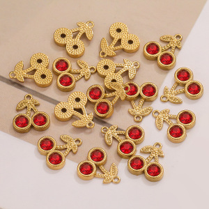 1 Piece Romantic Series Cute Cherry Stainless Steel Waterproof Gold Color Women's Pendants h5 Picture3