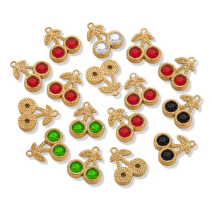 1 Piece Romantic Series Cute Cherry Stainless Steel Waterproof Gold Color Women's Pendants h5 Picture4
