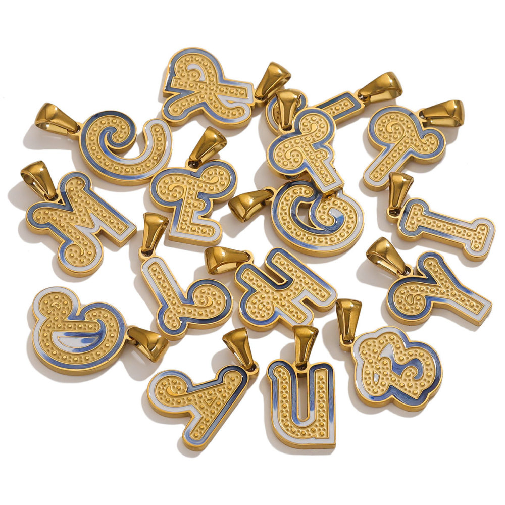 1 Pieza De Colgantes Unisex De Acero Inoxidable Con Letras Elegantes, Resistentes Al Agua Y De Color Dorado. h5Imagen5