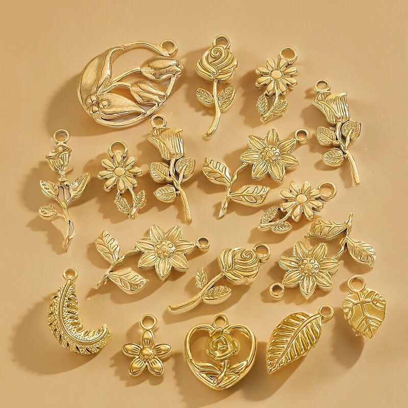 1 Piece Romantic Series Daily Rose Stainless Steel Waterproof Gold Color Women's Pendants Picture2