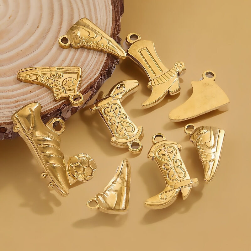 1 Piece Simple Series Chic Boots Stainless Steel Waterproof Gold Color Unisex Pendants Picture2