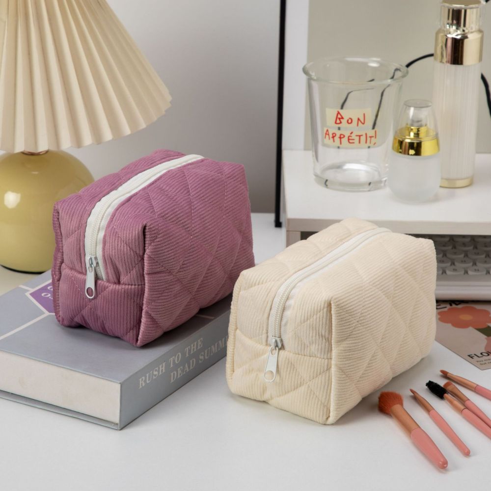 1 Piece Simple Series Plaid Portable Large Capacity Toiletry Women's Cosmetic Bags h5Picture4
