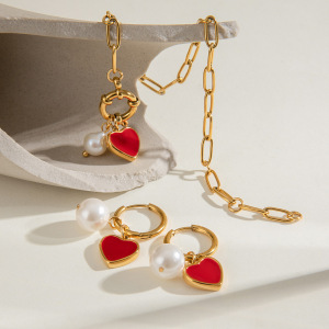 1 Piece Romantic Heart Stainless Steel Waterproof Gold Color Charm Bracelet h5 Picture2