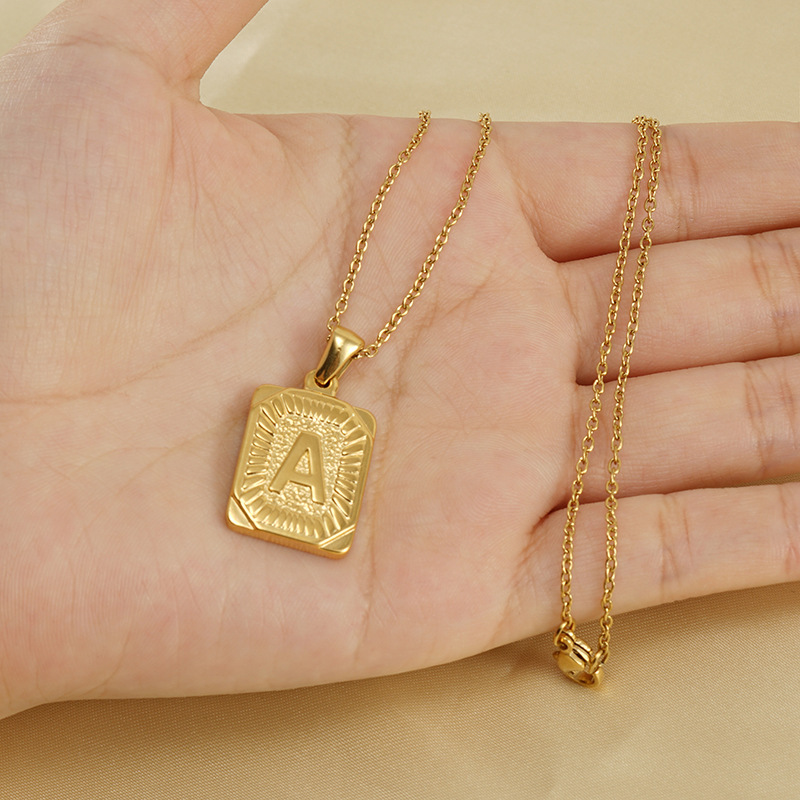 1 Piece Golden Simple Series Daily Letter  Women's Pendant Necklaces Picture4