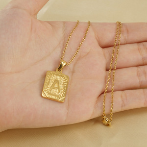1 Piece Golden Simple Series Daily Letter  Women's Pendant Necklaces h5 Picture4