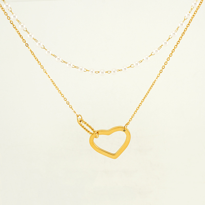 1 Piece Simple Series Love Annular Stainless Gold Color Women's Pendant Necklace Picture4
