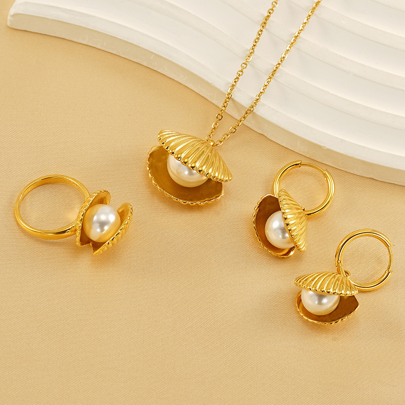 1 Pair Simple Temperament Pearl Women's Pendant Earrings h5Picture3