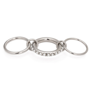 1 Pair Simple Series Daily Geometric Stainless Steel Gold Plated Artificial Pearl Women Single Ring h5 Picture5