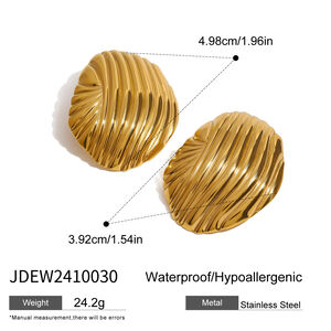 1 paire de boucles d'oreilles à tige géométriques décontractées en acier inoxydable plaqué or pour femmes h5