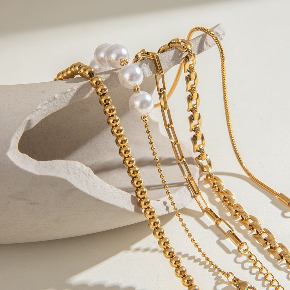 1 Piece Luxurious Series Elegant Geometric Stainless Steel  Gold Plated Women Chain Bracelets Picture4