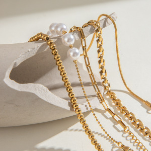 1 Piece Luxurious Series Elegant Geometric Stainless Steel  Gold Plated Women Chain Bracelets h5 Picture4