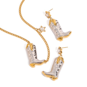 1 Par De Pendientes Colgantes De Acero Inoxidable Con Forma De Estrella, De Estilo Vintage, En Color Dorado Y Plateado, Para Mujer. h5 Imagen8