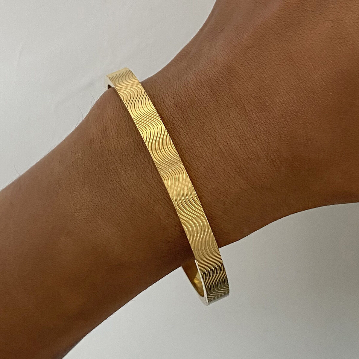 Braccialetti da donna color oro impermeabili in acciaio inossidabile con spruzzi da spiaggia, serie Vacation, 1 pezzo h5 Immagine2