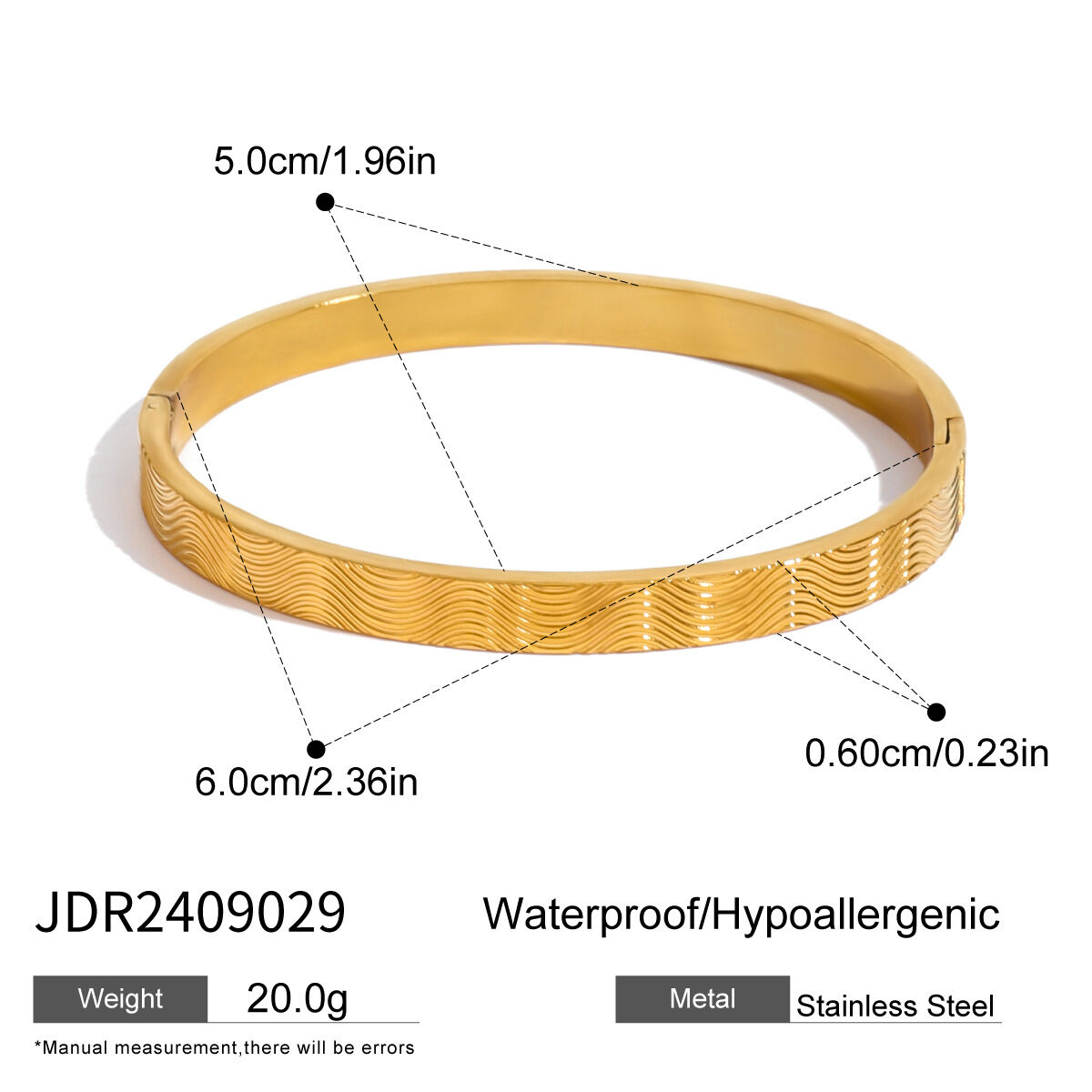Braccialetti da donna color oro impermeabili in acciaio inossidabile con spruzzi da spiaggia, serie Vacation, 1 pezzo h5 