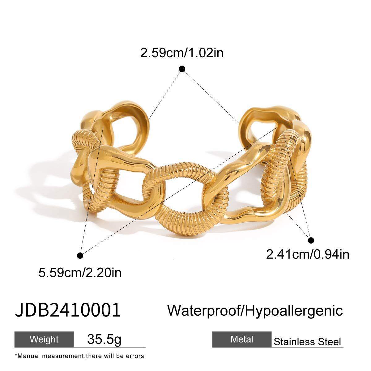 1 Piece Stylish Series Modern Daily Solid Knot Stainless Steel Waterproof Gold Color Women's Bangles h5 