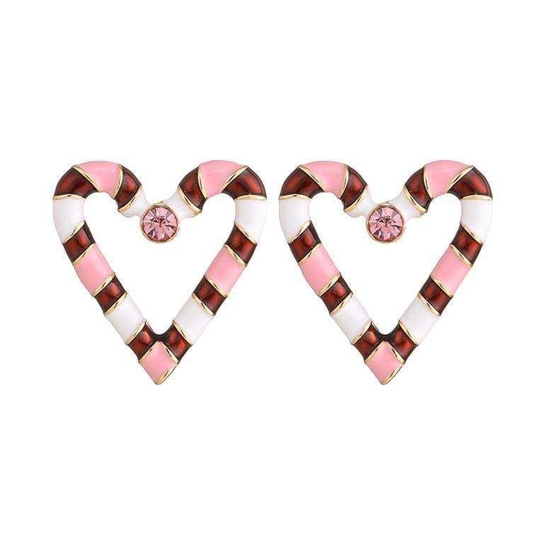 1 Pair Designable Series Elegant Heart Shape Gold Color Alloy Chic Women's Stud Earrings h5Picture4