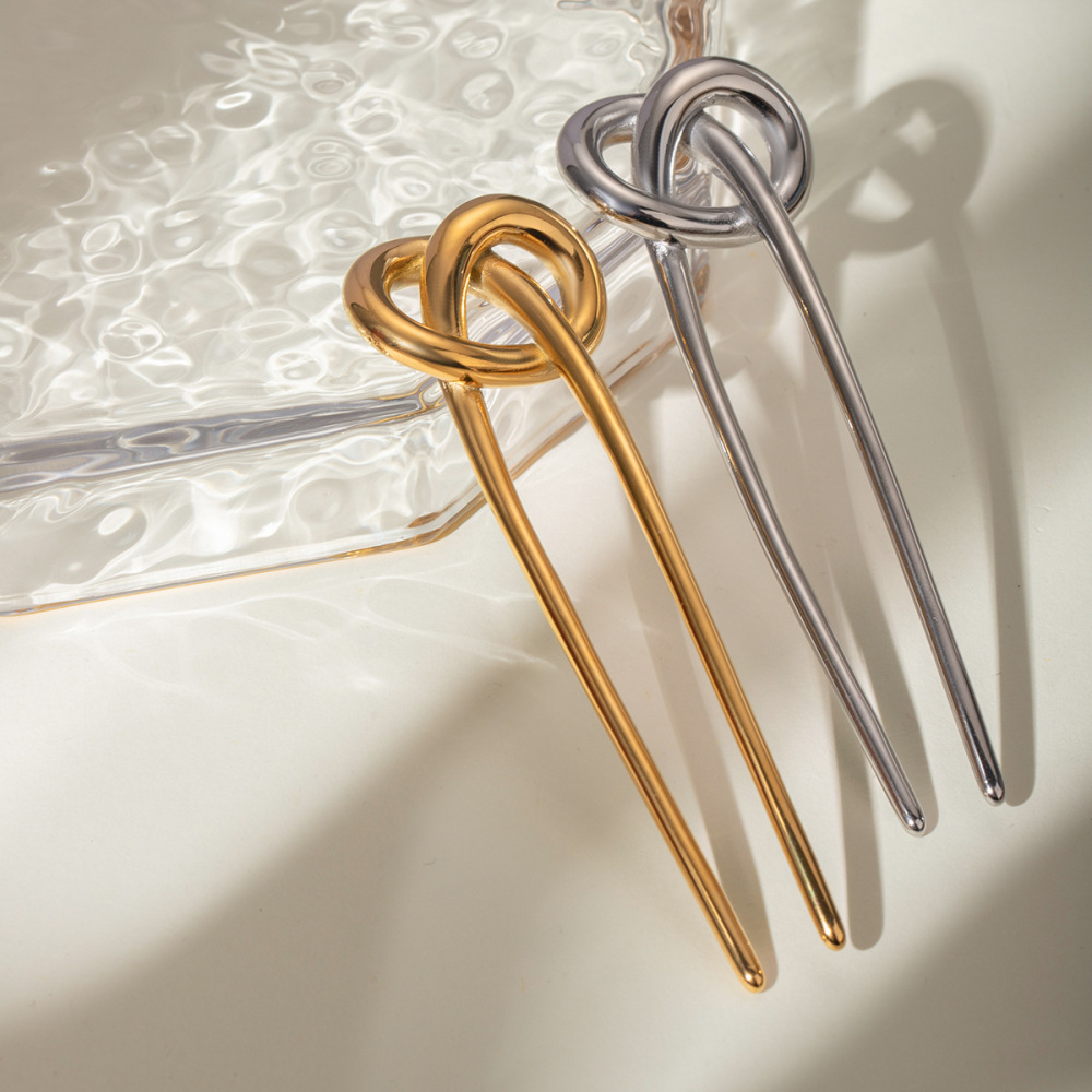 1 Piece Twisted Stainless Steel Twisted Hairpin Picture4