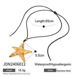 collier pendentif étoile de mer fileté surdimensionné en acier inoxydable pour femme, style ins transfrontalier européen et américain, de bijoux h5
