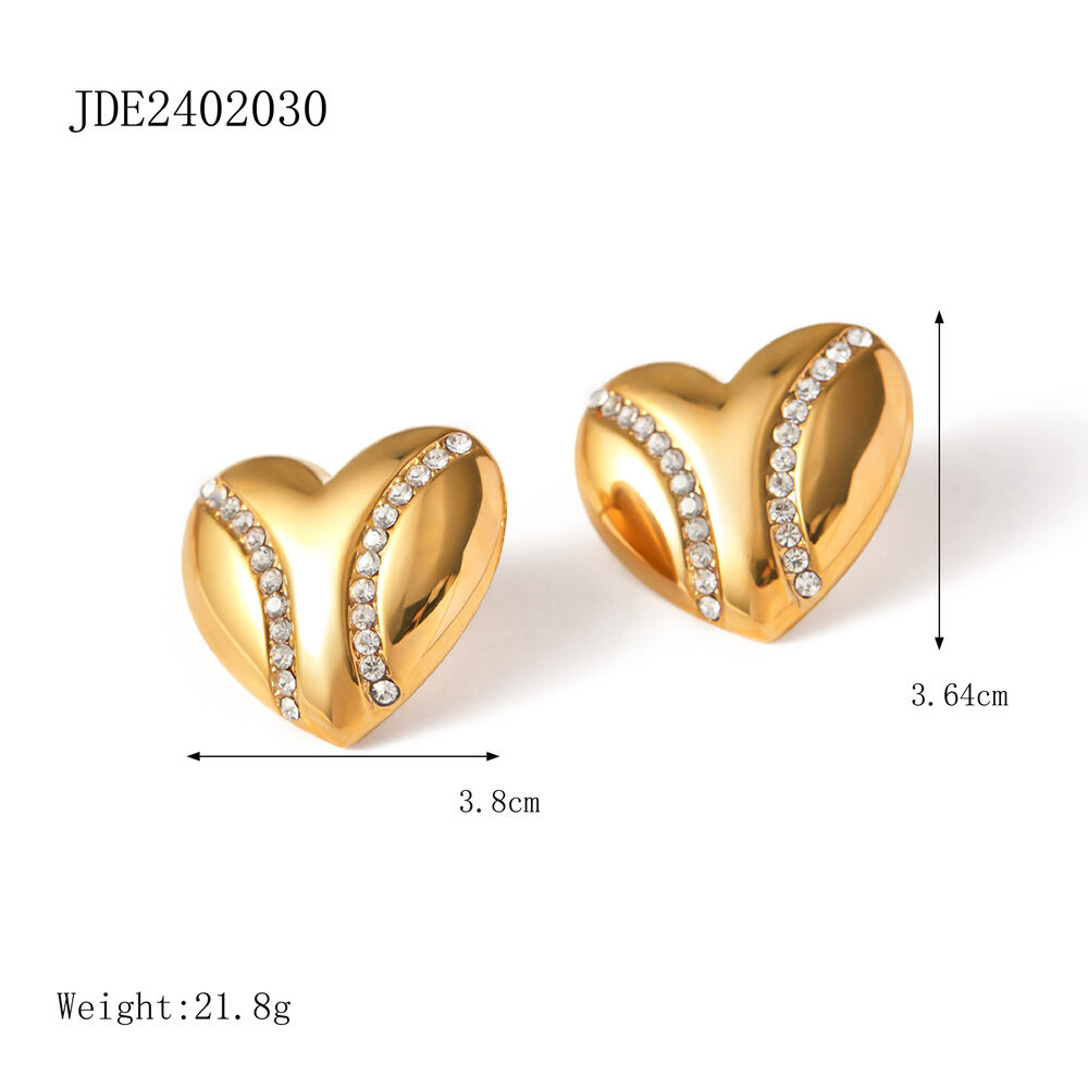 modèle de créateur jd ! boucles d'oreilles en acier inoxydable or en forme de diamant/larme, style européen et américain, boucles d'oreilles simples et froides