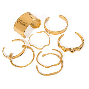 1 Piece Simple Series  Style Geometric Stainless Steel Waterproof Women Bangles h5 Picture4