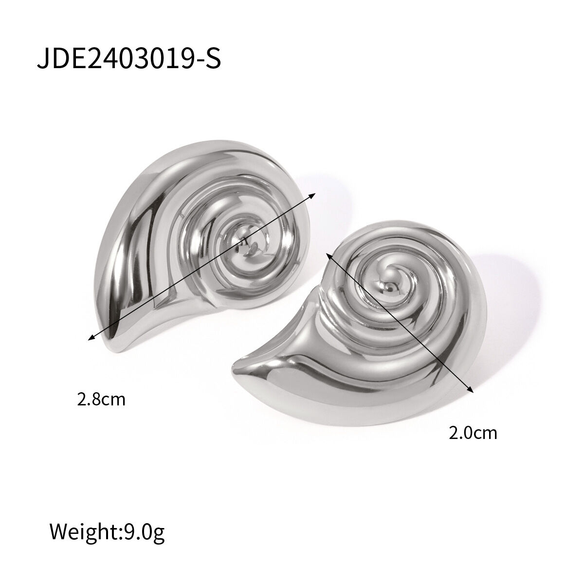 new  conch stainless steel earrings for women  celebrities trendy beach style titanium steel earrings h5 