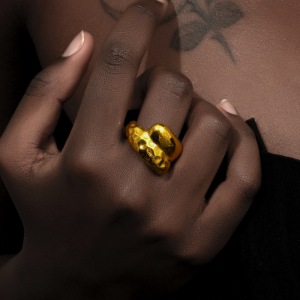1 Piece Simple Series Daily Twist Stainless Steel Waterproof Gold Color Women's Single Rings h5 Picture7