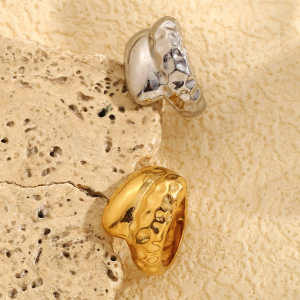 1 Piece Simple Series Daily Twist Stainless Steel Waterproof Gold Color Women's Single Rings h5 Picture4