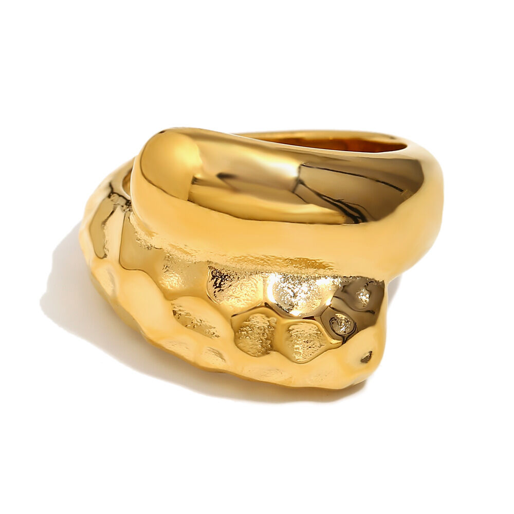 Anello serpente martellato - Oro/numero 6 
