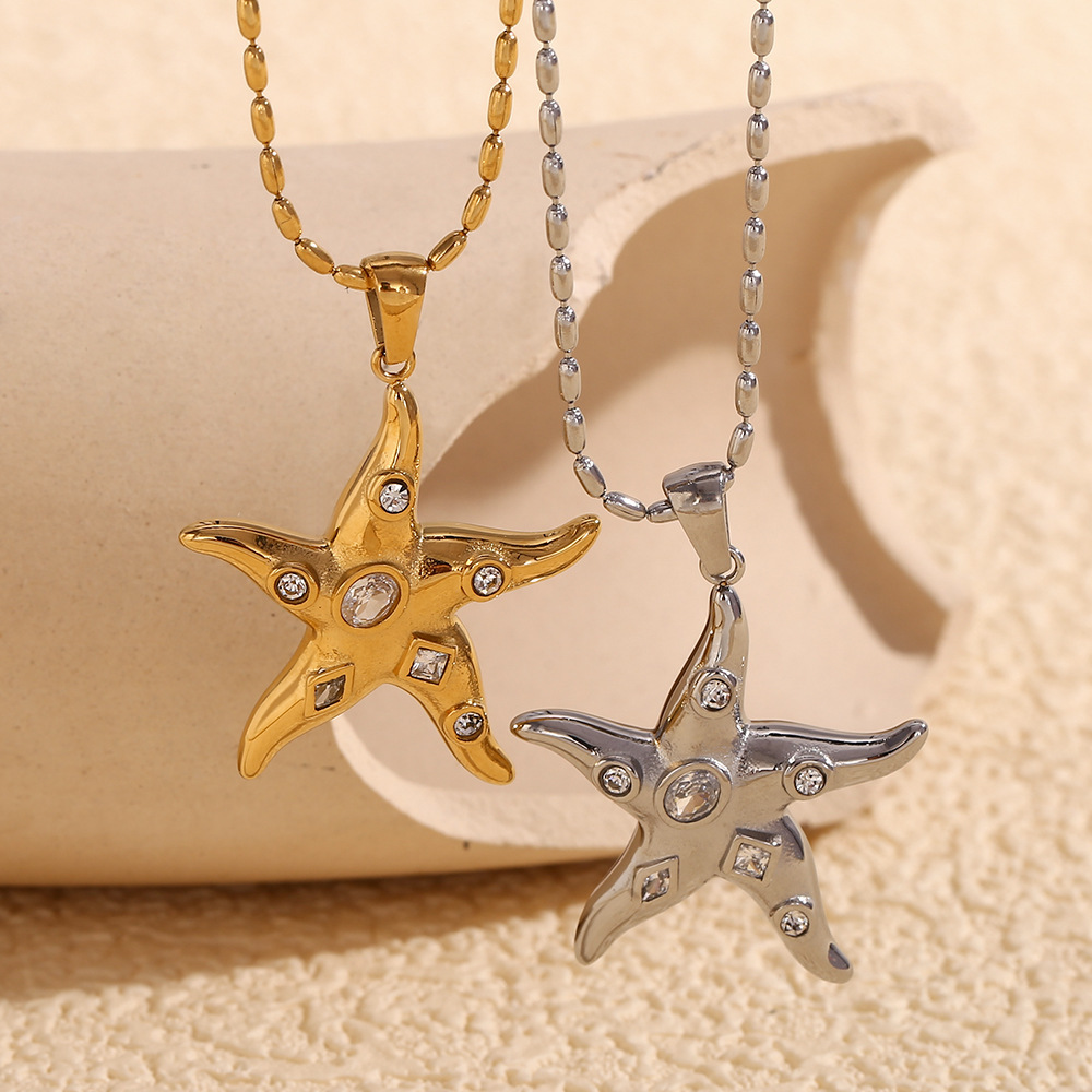 1 Piece Luxurious Series Fashion Ol Turtle Stainless Steel Waterproof   Gold Color  Women's Pendant Necklaces Picture3