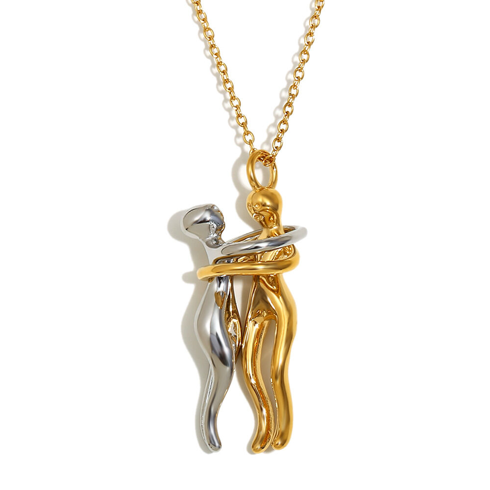 Collier pendentif femme style classique, en acier inoxydable, couleur or, étanche, collection Romantique (1 pièce)