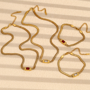 1 Piece Luxurious Series Retro Geometric Stainless Steel Waterproof   Gold Color  Women's Chain Bracelets h5 Picture3