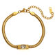Snake Chain Zirconia Bracelet - Gold And White Picture2