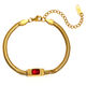 Snake Chain Zircon Bracelet-Gold Red